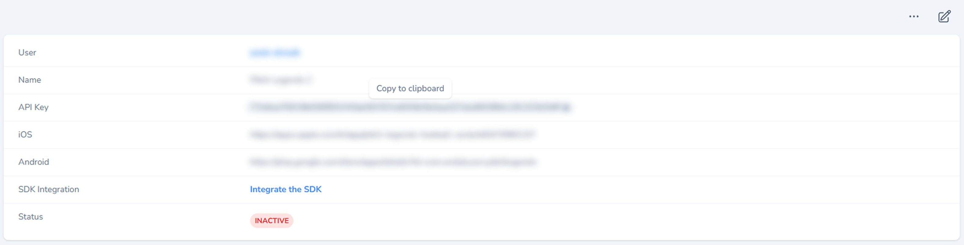 How to copy API key